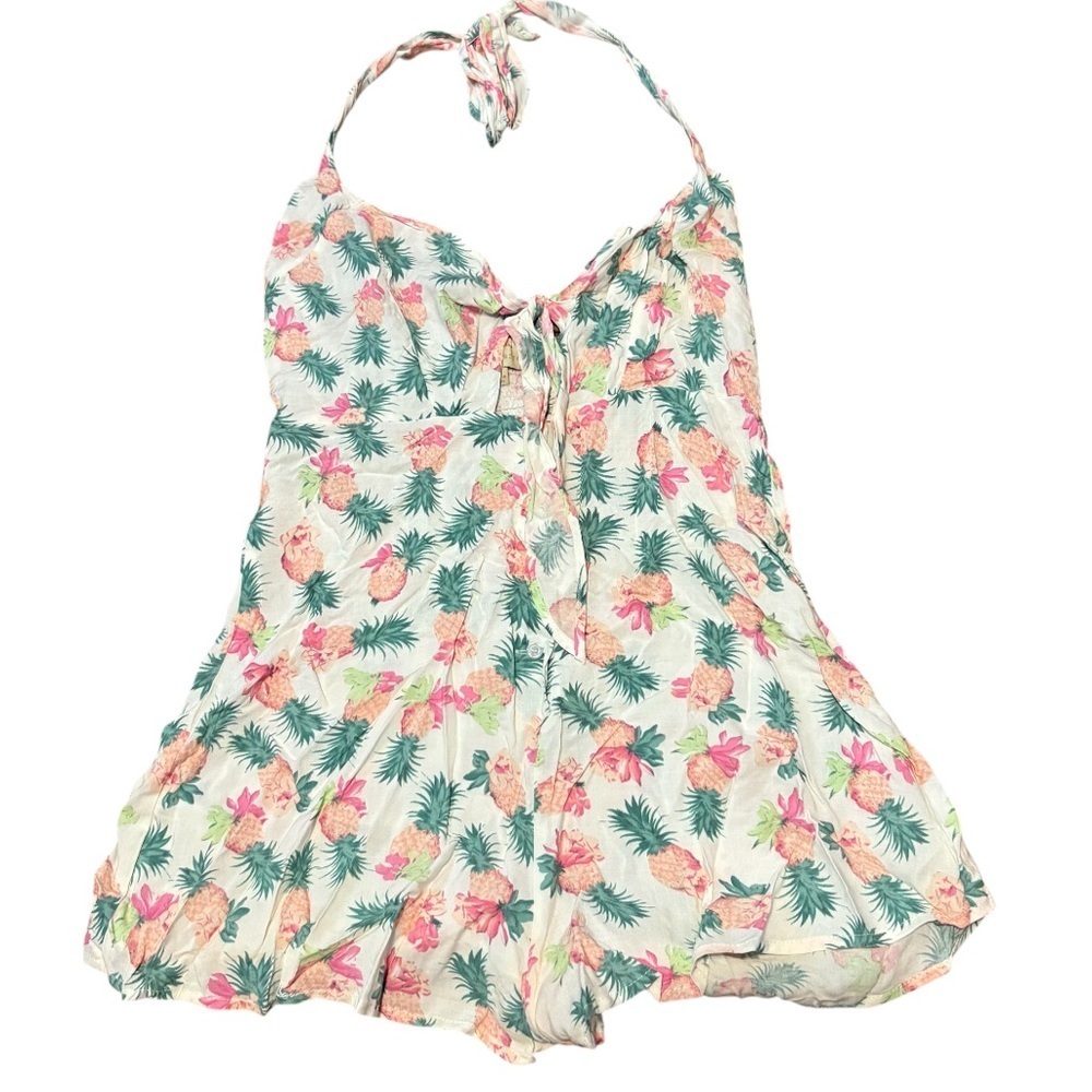 Dance & Marvel Romper Pineapple Print Small White Pink Yellow